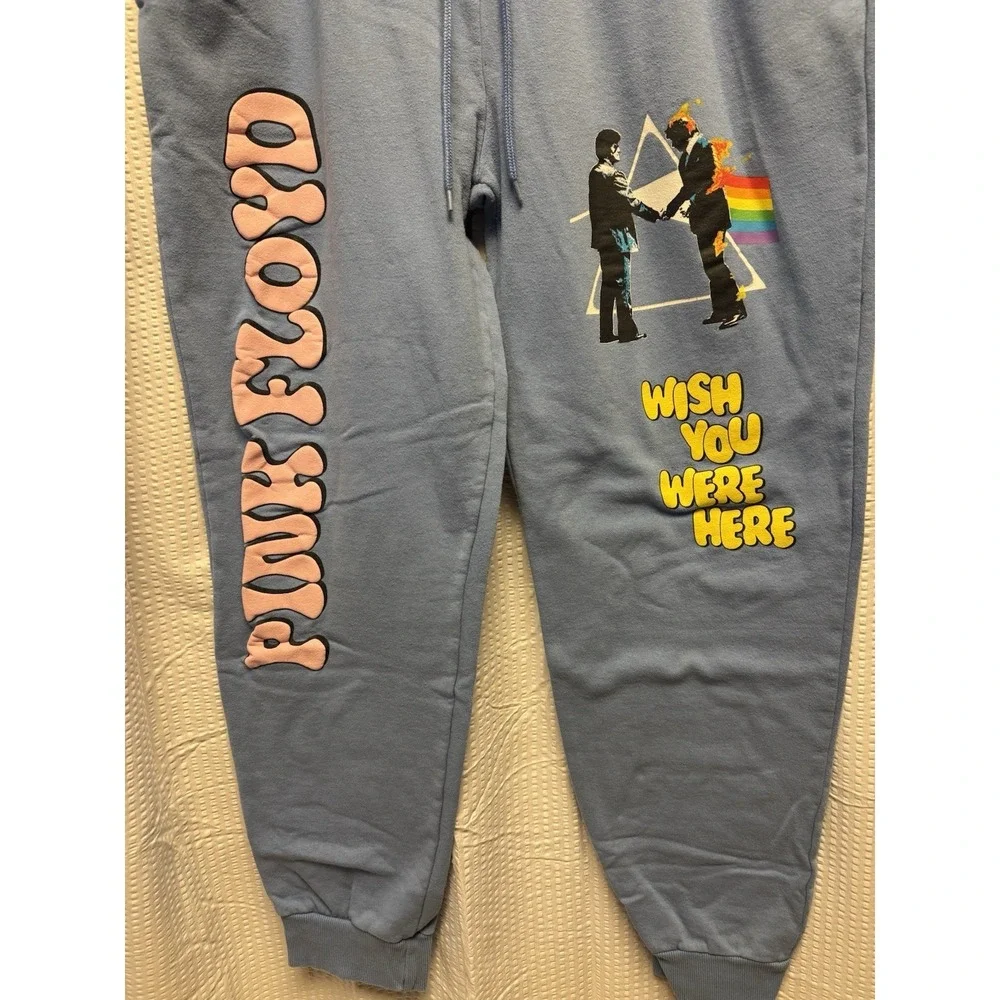 Pink Floyd Unisex XL 2023 Draw String Elastic Waist Light Blue Graphics Comfort - Picture 3 of 10